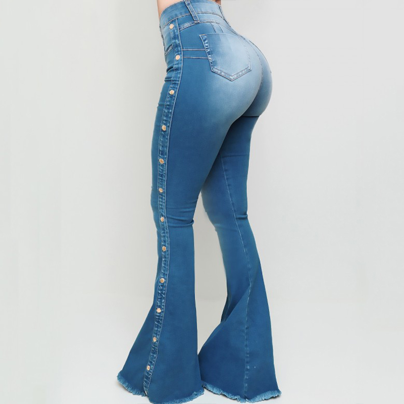 New Arrival Women Jeans Fashion Skinny Flare Pants Jeans Denim Pants Butt Lift Vintage Jeans  High Waist Trousers