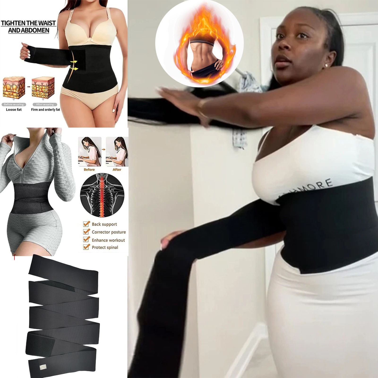 New Waist Trainer Shaperwear Belt Women Slimming Tummy Wrap Belt Resistance Bands Corsets Body Shaper Snatch Me Up Bandage Wrap