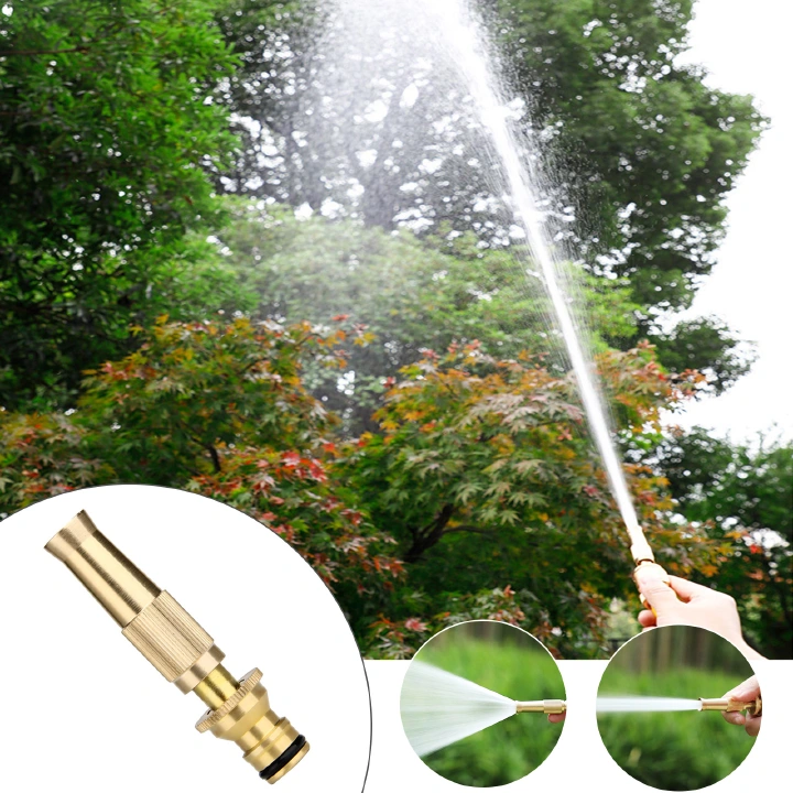 Gardening Irrigation Spray Gun Brass Nozzle Brass Adjustable Squirt Hose High Pressure WaterGun Quick Connector Garden Watering Tools