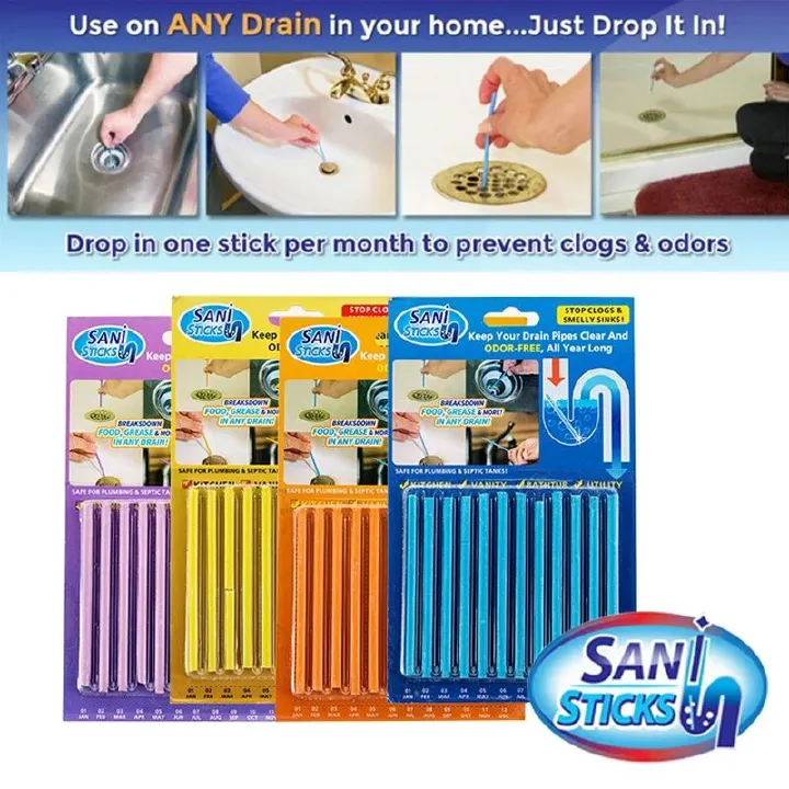 1Pack Kitchen Sink Sewer Cleaning Remove Oil Pollution Washbasin Toilet Bathtub Pipe Cleaning Sticks Household Cleaning Products