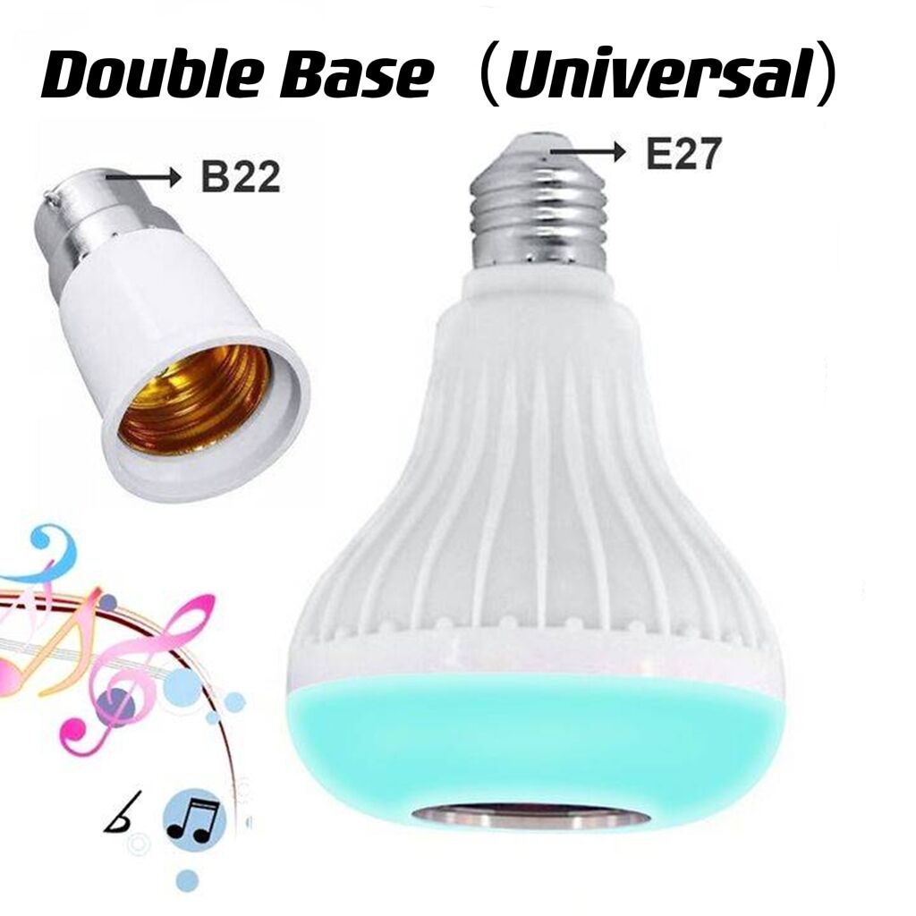 Double Base Wireless Bluetooth Speaker Bulb APP Control LED Lamp Smart Light Music Player Audio Remote Control Subwoofer Speaker Systems