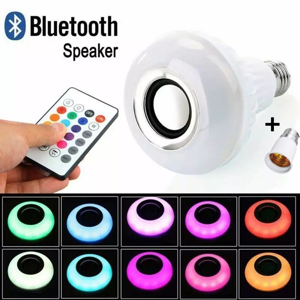 Double Base Wireless Bluetooth Speaker Bulb APP Control LED Lamp Smart Light Music Player Audio Remote Control Subwoofer Speaker Systems