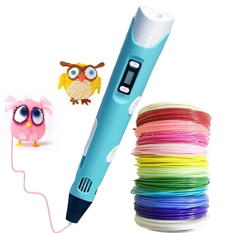 3D Pen 3D Drawing Printing Pen with LCD Screen Compatible PLA Filament Drawing Arts Printers Modeling Toys for Kids Christmas Birthday Gift