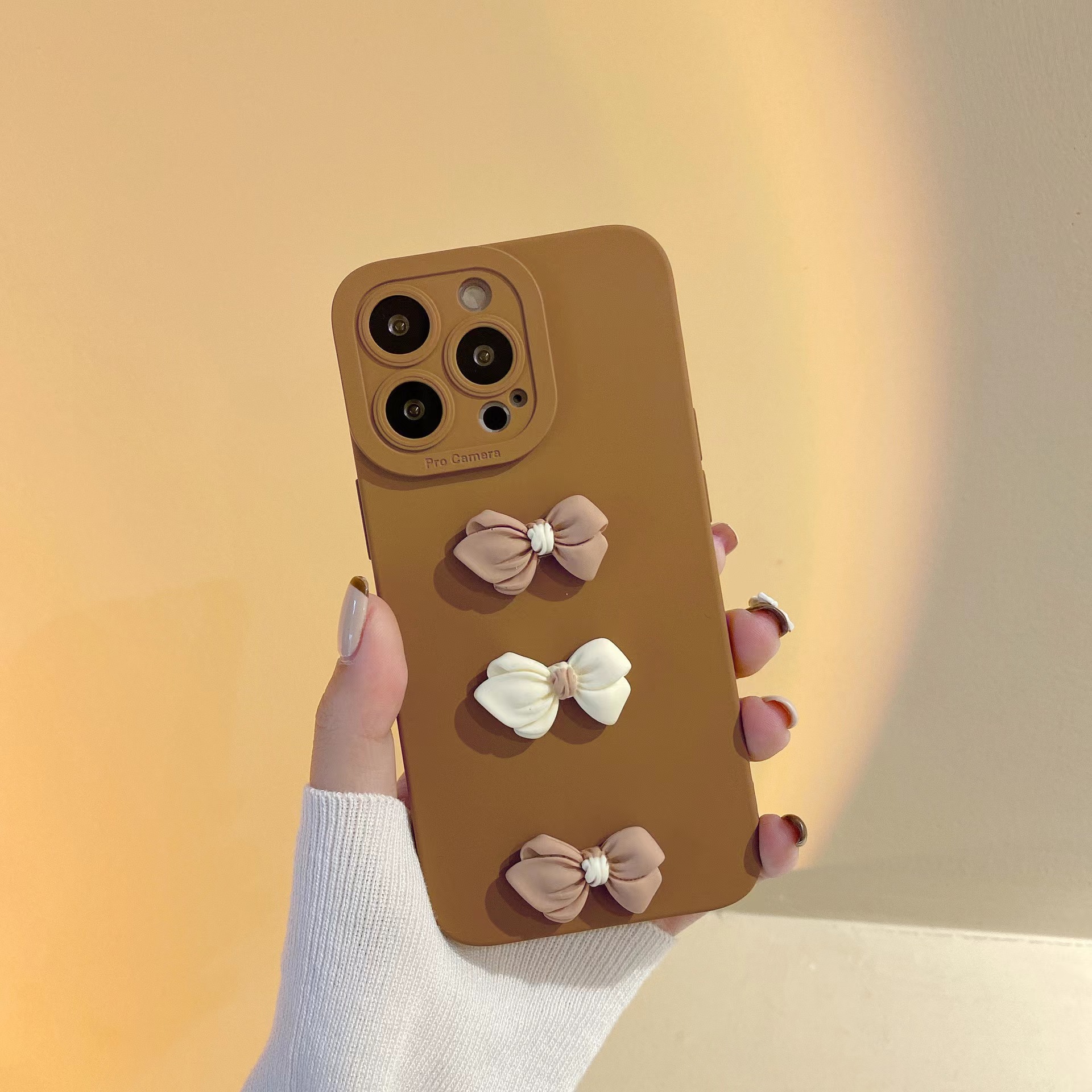 New Bow Tie Shockproof Phone Case For iPhone OPPO Huawei Samsung Xiaomi Phones Cover Fashion Candy Color Matte Back Covers
