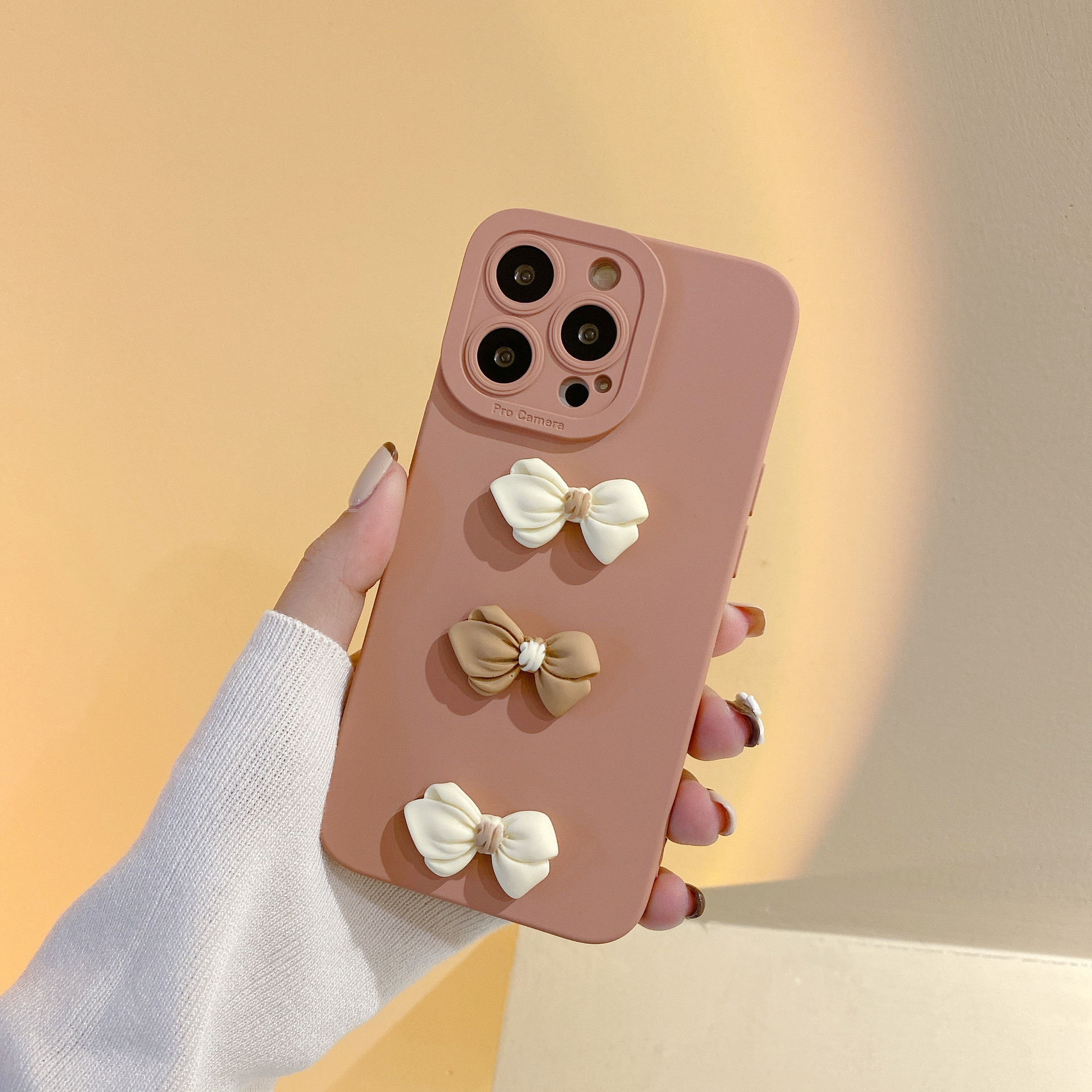 New Bow Tie Shockproof Phone Case For iPhone OPPO Huawei Samsung Xiaomi Phones Cover Fashion Candy Color Matte Back Covers