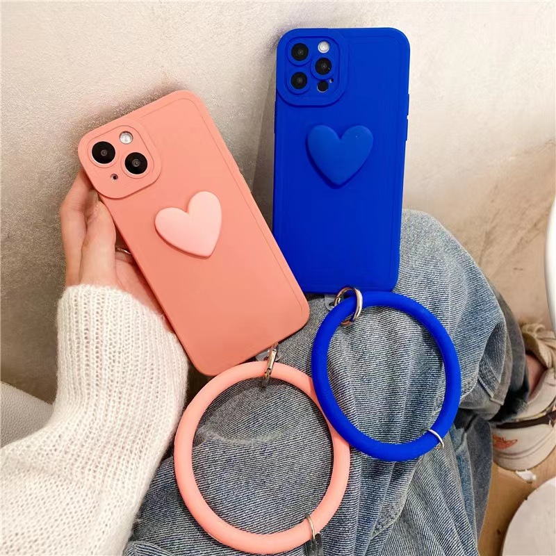 New Luxury heart Wrist Ring Phone Case For iPhone Huawei Samsung OPPO Phone Covers Hanging Cover