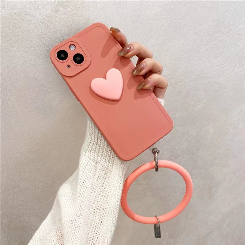 New Luxury heart Wrist Ring Phone Case For iPhone Huawei Samsung OPPO Phone Covers Hanging Cover