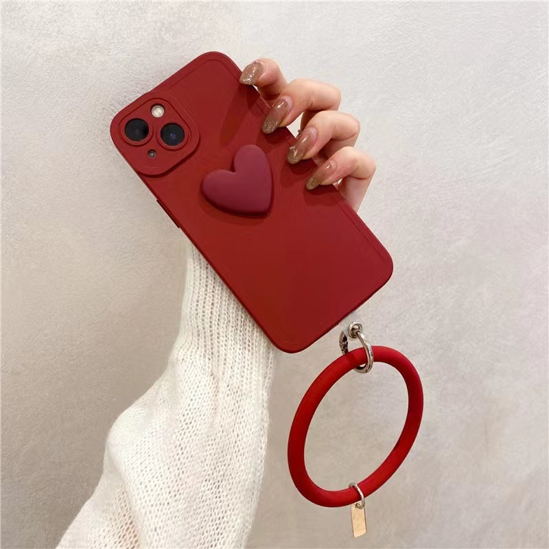 New Luxury heart Wrist Ring Phone Case For iPhone Huawei Samsung OPPO Phone Covers Hanging Cover
