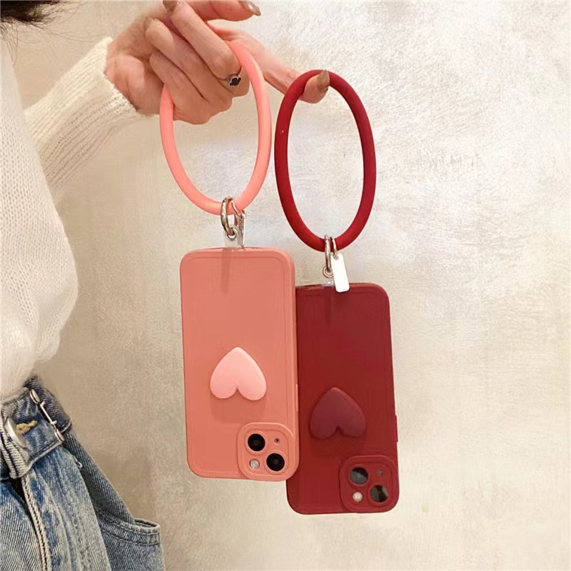New Luxury heart Wrist Ring Phone Case For iPhone Huawei Samsung OPPO Phone Covers Hanging Cover
