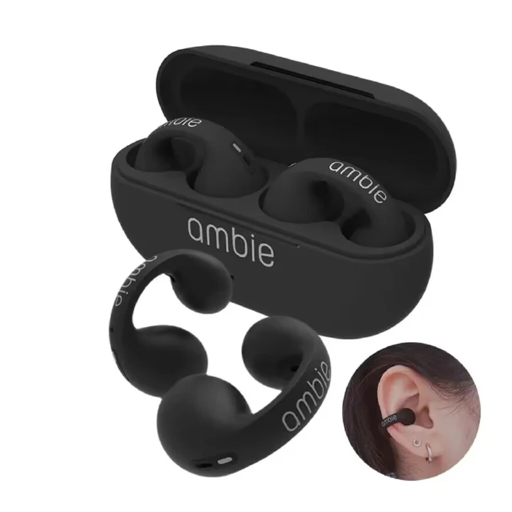 New Wireless Bluetooth Earphones Earcuffs Ear Clip Earphones Bone Conduction TWS Sport Earphones 1:1 Ambie