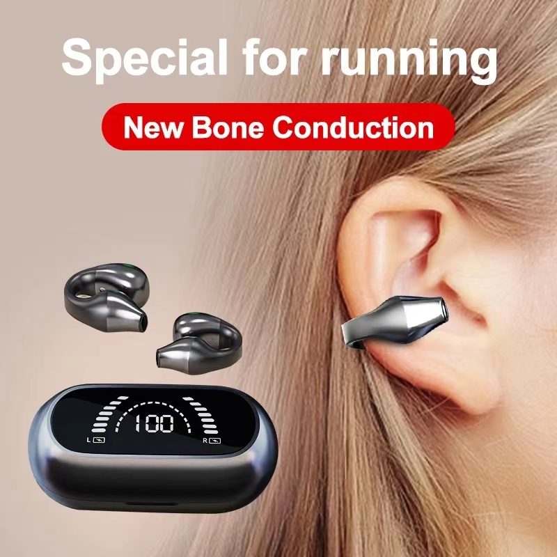 NEW S03 Bone Conduction Earphones Bluetooth 5.2 Earclip on Ear Earring Wireless Earphones Sports Earpods  Ear Hook with Mic