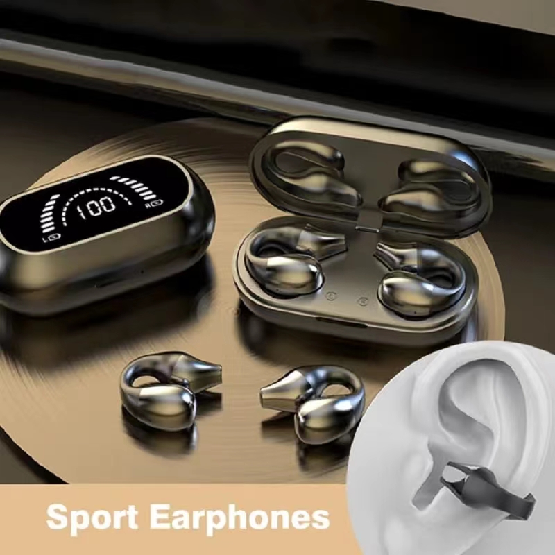 NEW S03 Bone Conduction Earphones Bluetooth 5.2 Earclip on Ear Earring Wireless Earphones Sports Earpods  Ear Hook with Mic