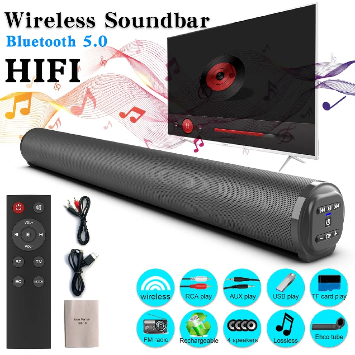 New Sound Bar TV Soundbar With Built-in Subwoofer Wireless Bluetooth Home Theater TV Speaker Wireless Bluetooth Sound bar Speaker System Super Bass