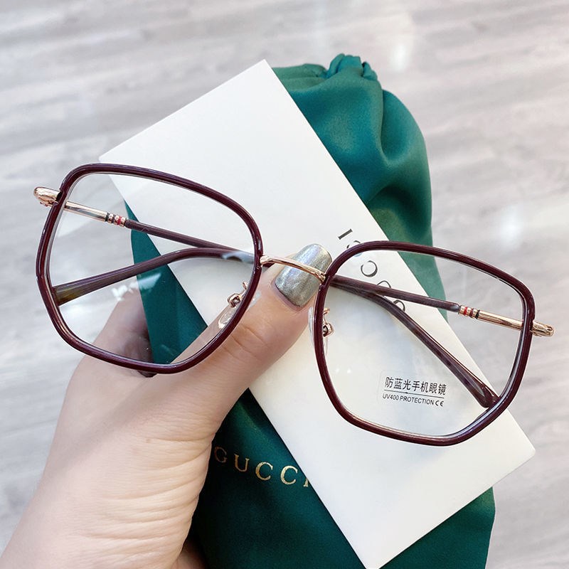 Ultralight Anti Blue Glasses Retro Green Frame Glasses Reading Glasses Transparent Eyewear Glasses for Women Men Frames Wine RedWine Red