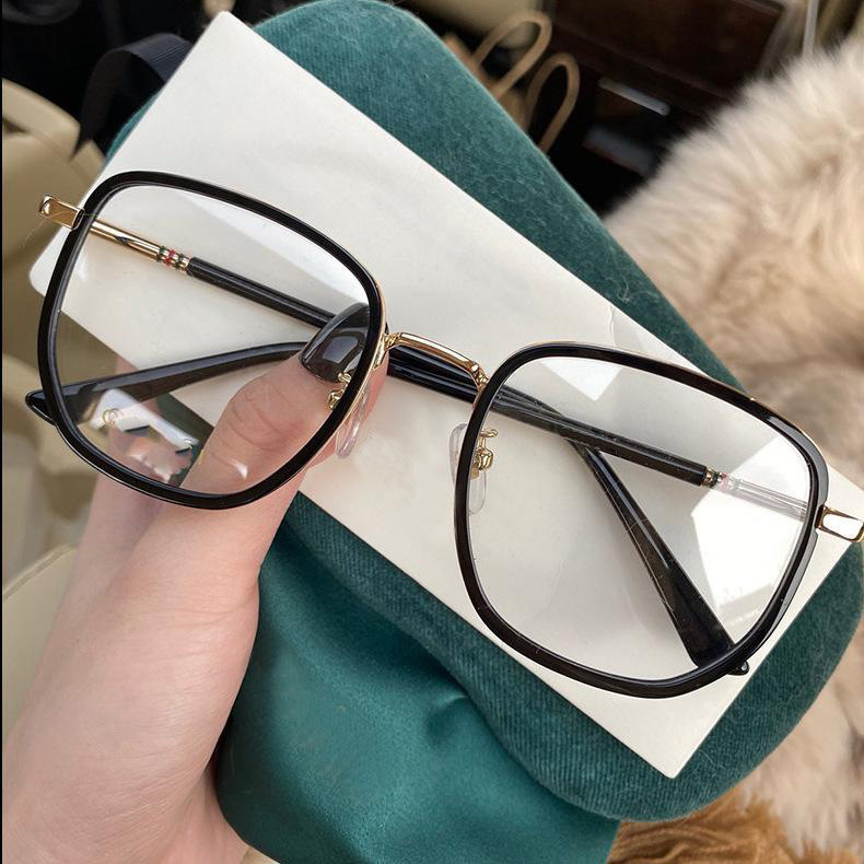 Ultralight Anti Blue Glasses Retro Green Frame Glasses Reading Glasses Transparent Eyewear Glasses for Women Men Frames BlackBlack