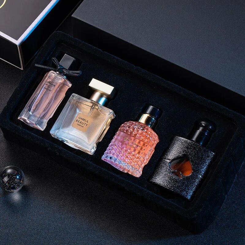 4PCS Ladies Perfume Flowers Women's Perfume Set Different Fragrance Eau De Parfum Long Lasting Business Deodorants Gift