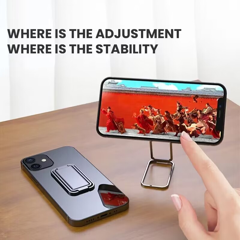 New Universal Mobile Phone Stand Holder 360 Degree Rotating Zinc Alloy Folding Loop Ring Bracket Ultra-thin Car Magnetic Holder Smartphone Mount