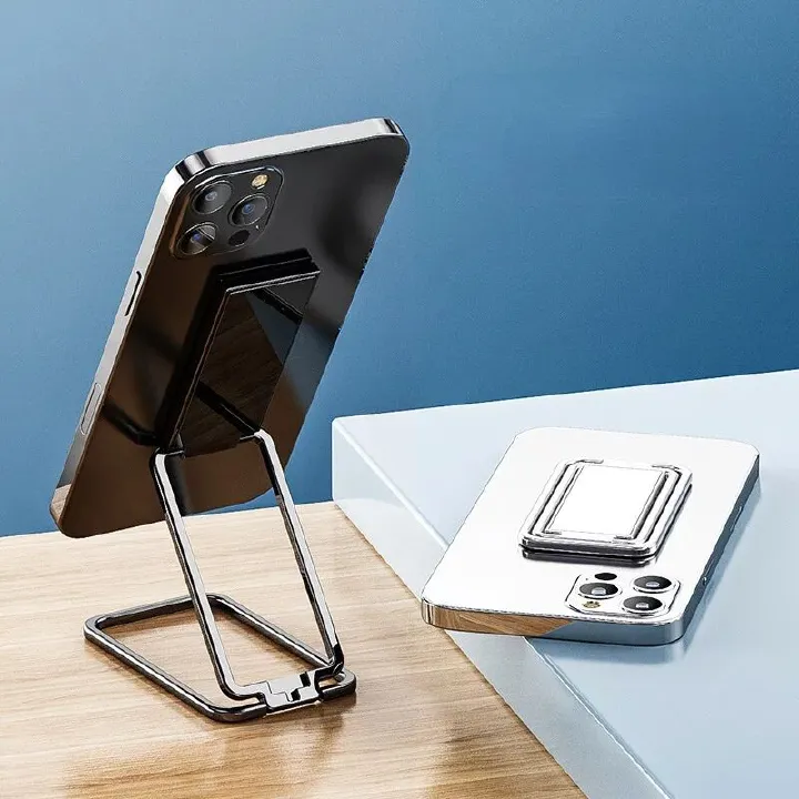 New Universal Mobile Phone Stand Holder 360 Degree Rotating Zinc Alloy Folding Loop Ring Bracket Ultra-thin Car Magnetic Holder Smartphone Mount
