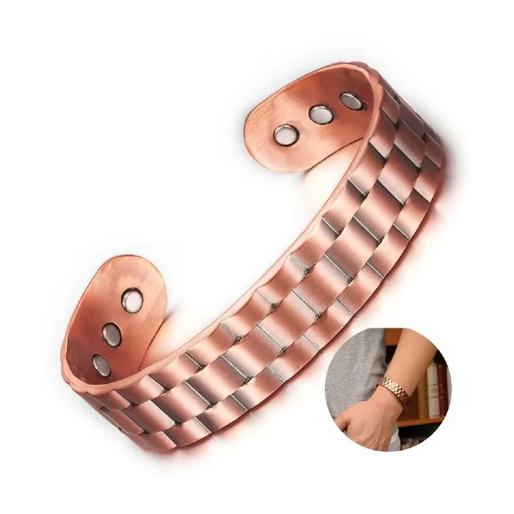 Pure Copper Magnetic Bracelet Men Arthritis Adjustable Magnets Women Cuff Therapy Health Energy Bangles Bracelets Men Jewelry