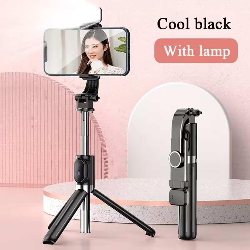 New 3 in 1 Wireless Bluetooth Selfie Stick for Smart Phones 100CM Monopod Shutter Tripod with Fill Light Remote Portable Selfie Sticks