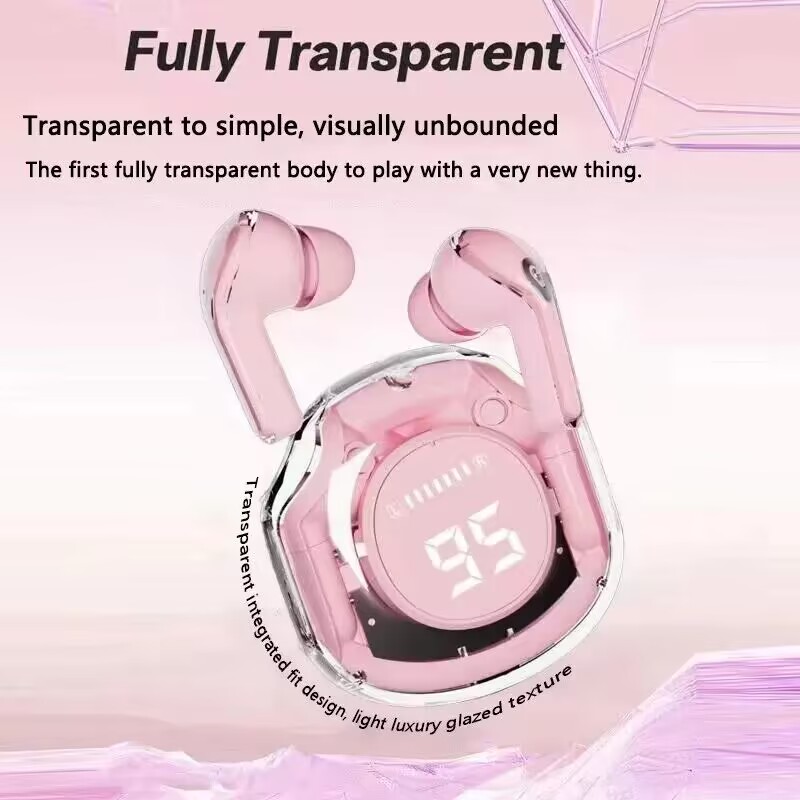 New Air39 Bluetooth Earphones Transparent Earphones ENC Game Wireless Bluetooth Earbuds In-Ear  Touch Control Bluetooth 5.3 Earpods  With Breathing Lights For Phones