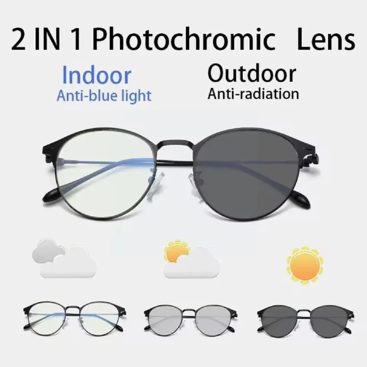 New Photochromic Glasses Anti Radiation Eye Glasses Sunglasses Computer Frame Glasses  Men Women UV400 Blue Gaming Eyewear Light Eyeglasses