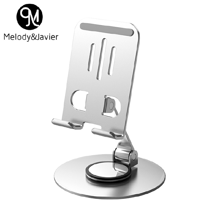 Metal Cell Phone Holder 360° Rotatable Desk Mobile Stand Cellphone Holder Tablet Smartphone Adjustable Holder for iPhone iPad Samsung infinix Xiaomi HUAWEI phones