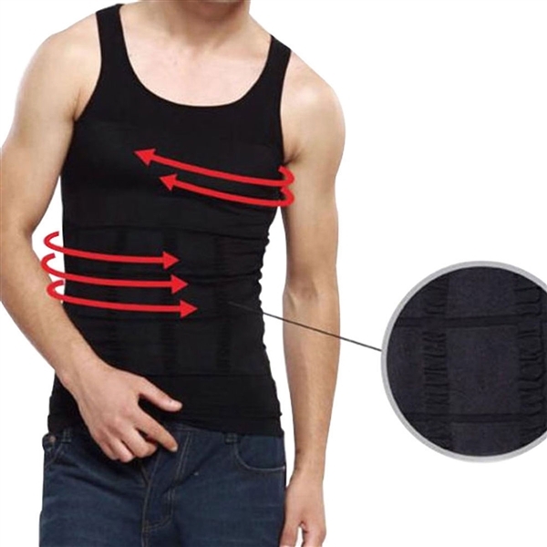 Men's Slimming Body Shaper Undershirt Vest Shirt Abs Abdomen