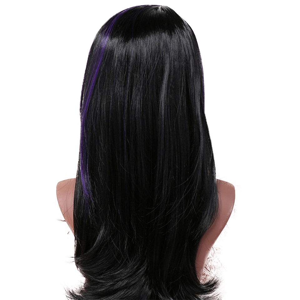 womens full wig heat resistant synthetic fiber hair black 20