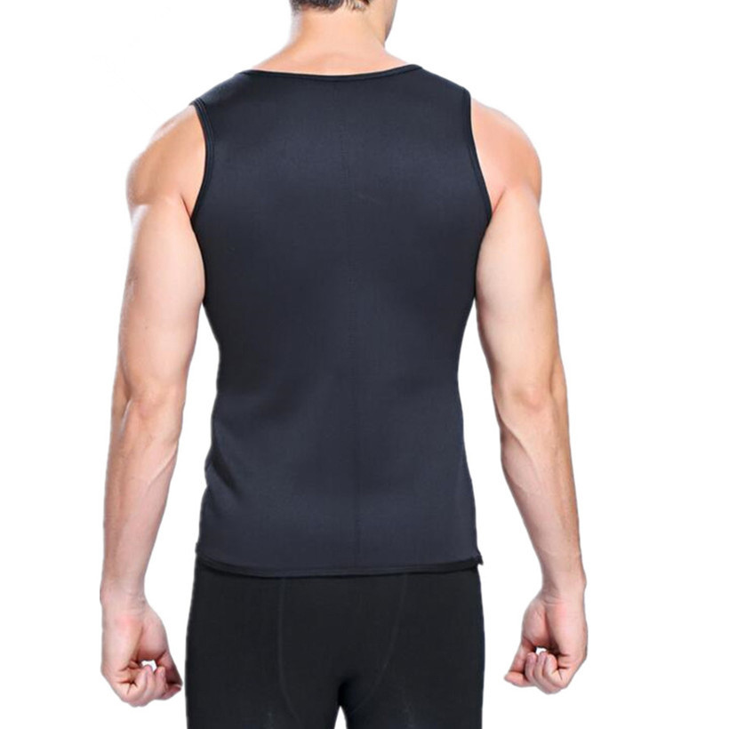 Men&apos;s Body Shaper Tummy Tank Top Slimming Vest Weight Loss Shapewear Neoprene No Zip