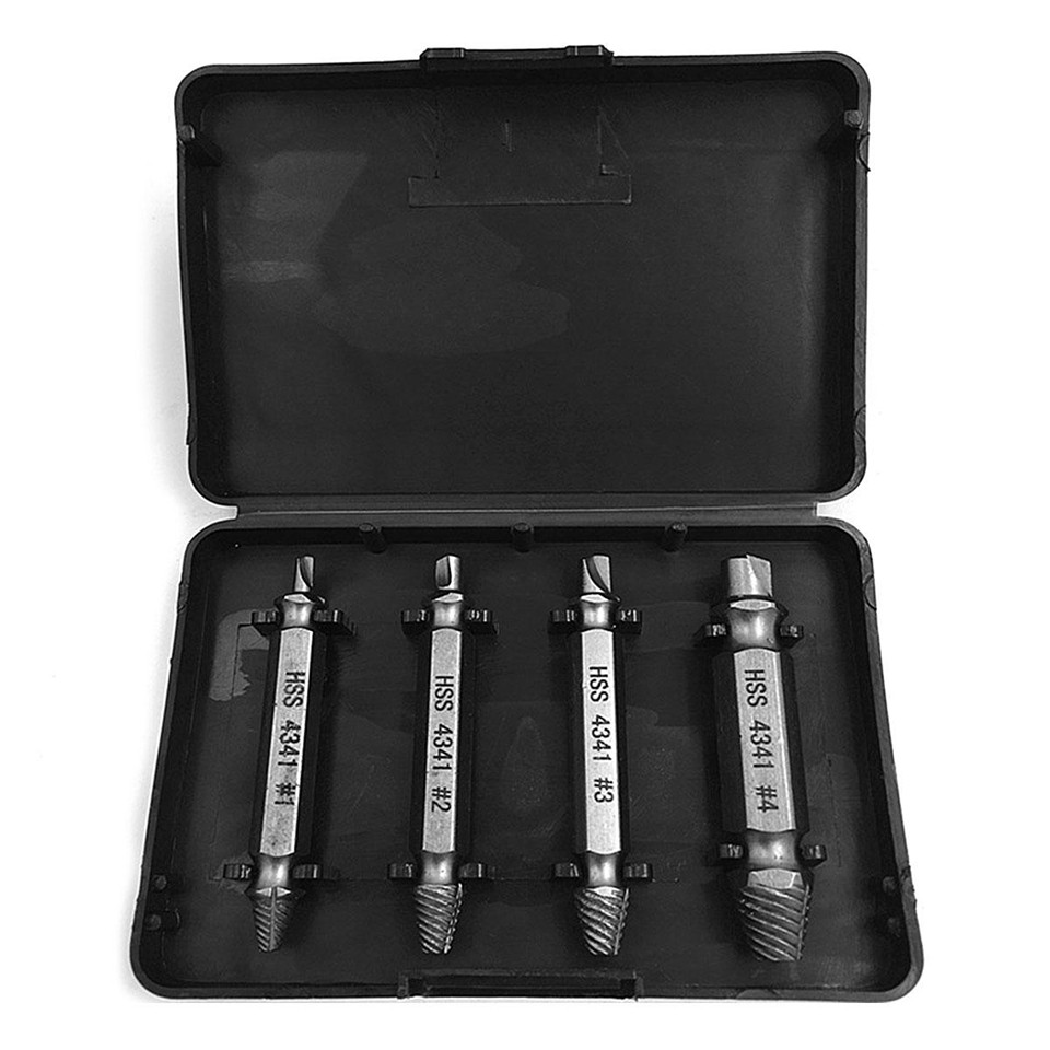 4pcs Double-end Easy-out Stripped Screw Remover Extractor
