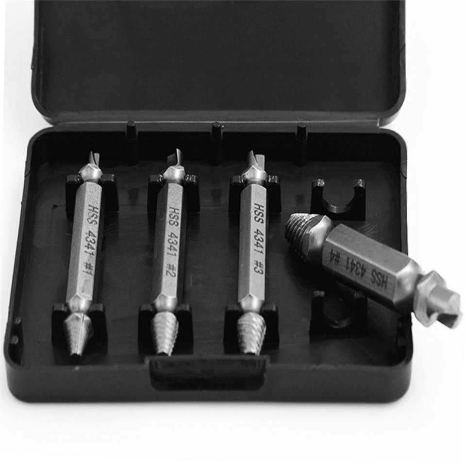 4pcs Double-end Easy-out Stripped Screw Remover Extractor