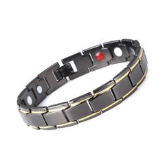 FBK Magnetic Bracelet Weight Loss Anti-Fatigue Therapy Bracelets for Men Women Arthritis Pain Relief Energy Jewelry Gift Black FREE SIZE