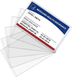 New Medicare Card Holder Protector Sleeves 6 Pack, Clear PVC Water Resistant Medicare Card Protectors Sleeves for New Medicare Card, Business Cards, Social Security Card Protector Transparency