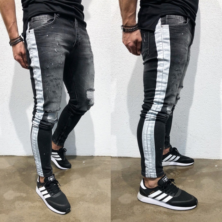 side stripe pants jeans