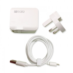 KiliFun Collection Titan Brand TC-2U201 Switching Adapter Rapid Travel Quick Charger 5V 2.4A White One Size