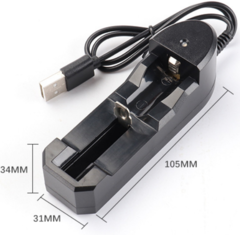 KiliFun Collection Universal Charger 3.7V 18650 14500 16340 Automatic Stop Battery Charger USB Plug black