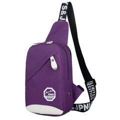 KiliFun Collection Crossbody Bag Chest Shoulder Sling Pouch with Earphone Hole Messenger Sports Purple one size