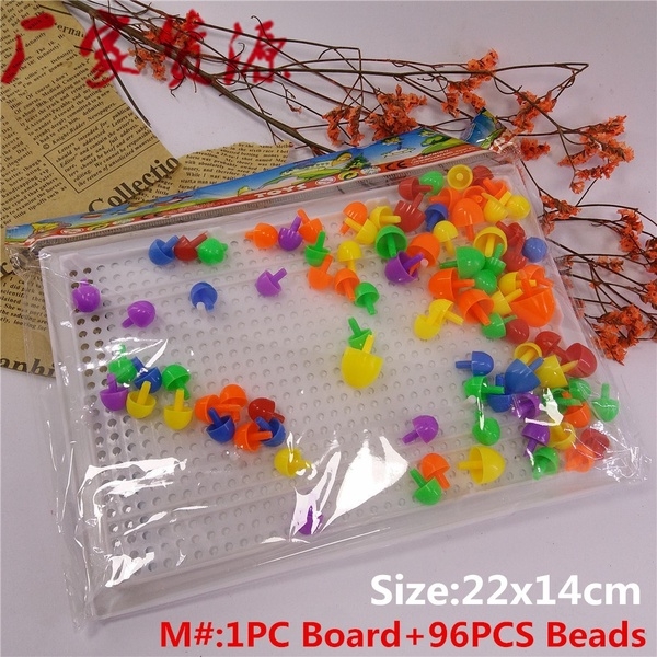 Children Kids Early Education Toys Creative Peg Board with 296 Pegs Jigsaw Toy
