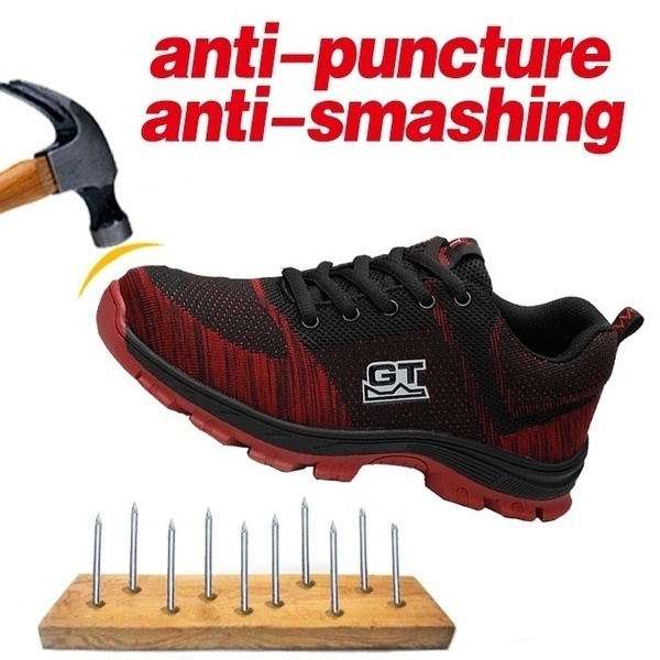 Men&apos;s Fashion Safety Shoes Steel Toe Breathable Work Boots Hiking Climbing Shoes