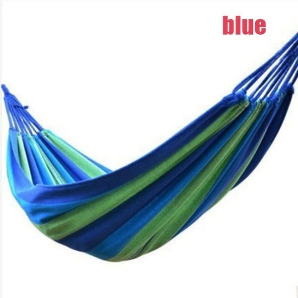 Portable Durable Comfortable Woven Nylon Rainbow Swing Hammock Outdoor Camping Supplies Support Up