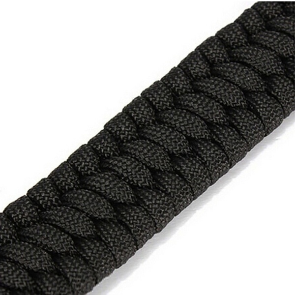 2019 New and Fashional Black Paracord Rope Outdoor Survival Bracelet Camping Steel Shackle Buckle