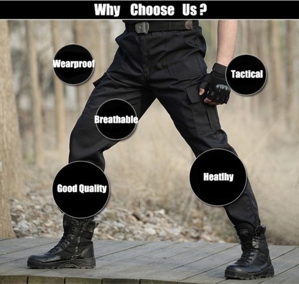 Men&apos;s Outdoor Sports Trekking Pants Tactical Military Sweatpants Fighting Multi-pocket Pants