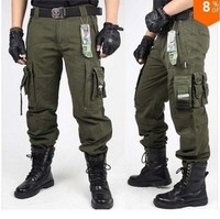 Outdoor Hiking Casual Multi-pocket Overalls PLUS SIZE Camouflage Army  Pants Trousers men Fashion