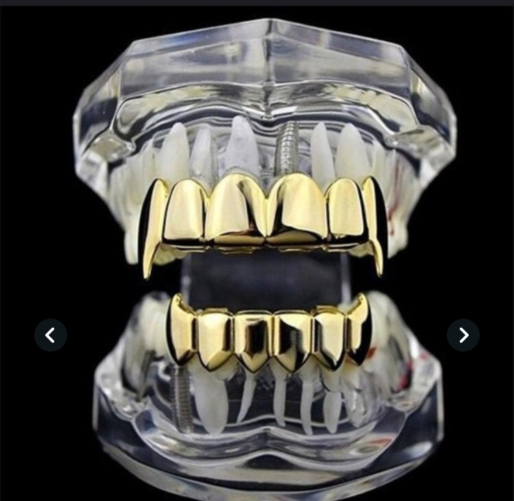 Hip Hop Silver Gold Rose Gold Mouth Bump Texture Grillz Caps Top &amp; Bottom Vampire Teeth Halloween