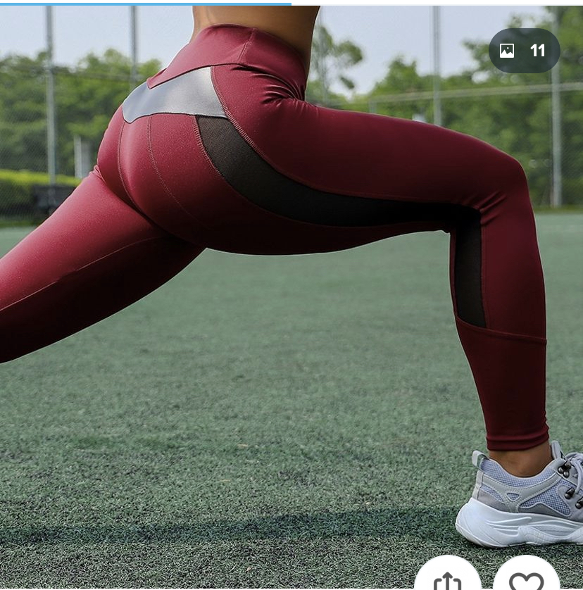 Fashion Women's Stretchy Mesh &amp; Leather Patchwork High Waist Tummy Control Sport Yoga Running Pants