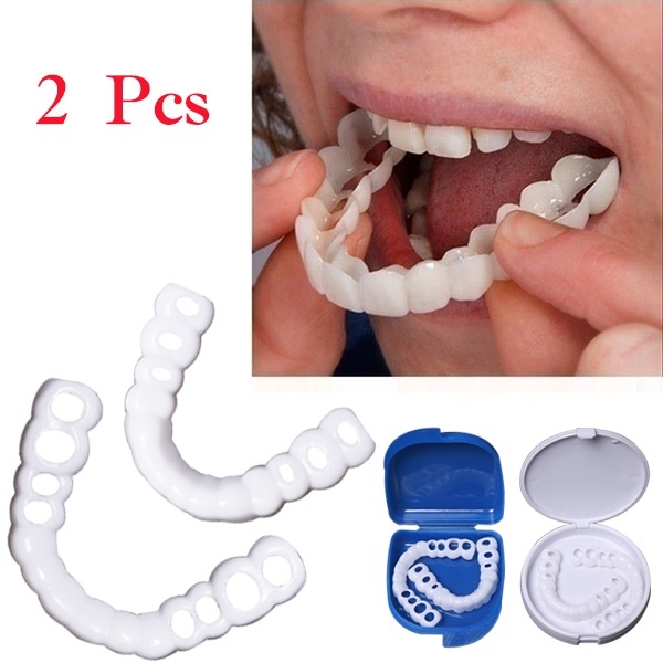 2/4 Pcs Upper and Lower Braces Cosmetic Snap On Instant Perfect Smile Comfort Fit Flex Teeth Veneers