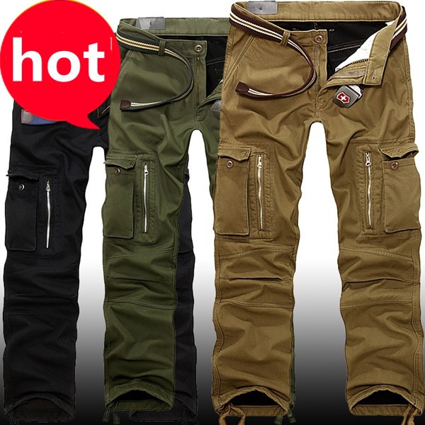 Men's Multi Pocket Military Jeans Casual Cotton Breathable Army Camouflage Cargo Cotton Pants