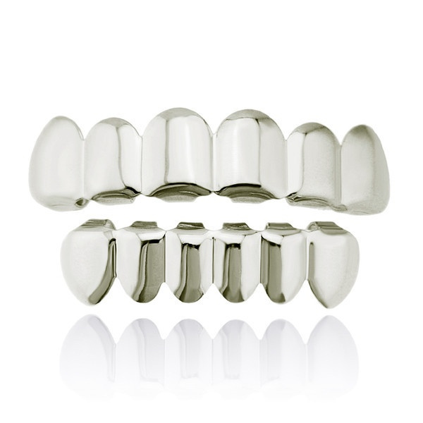 New Hip Hop Teeth Grillz Set Top/Bottom Mouth Teeth Grills Fashion Removable Dental Grills Jewelry
