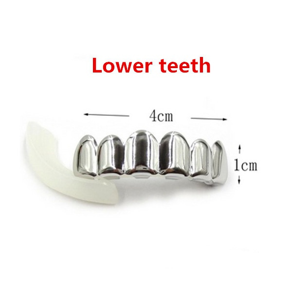 New Hip Hop Teeth Grillz Set Top/Bottom Mouth Teeth Grills Fashion Removable Dental Grills Jewelry